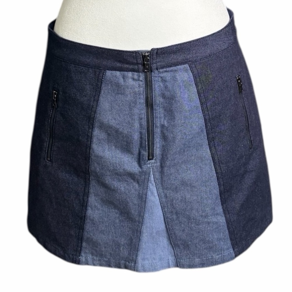 BCBGMaxAzria Denim Mini Skirt - Dark and Light Blue